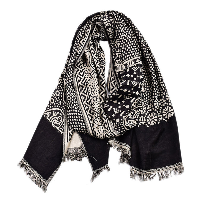 Hendrano Jacquard Woven Scarf with Ethnic Pattern