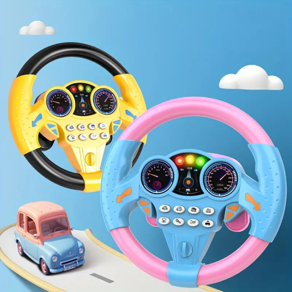 Kids Toy Steering Wheel with Suction Cup, Lights and Sounds