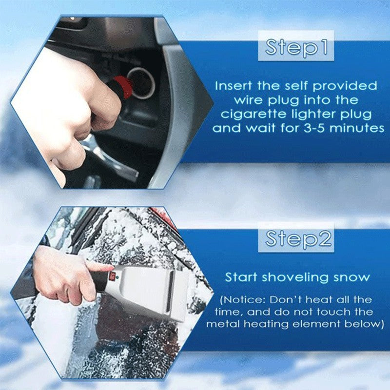 Hendrano™ 12V Heated Ice Scraper for Faster Windshield Clearing