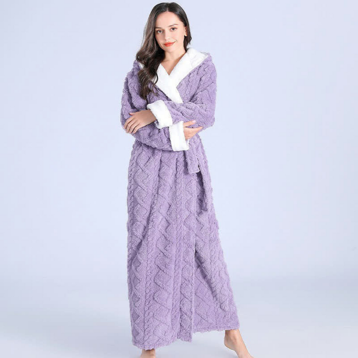 Hendrano™ Long Plush Hooded Robe with Two Large Front Pockets