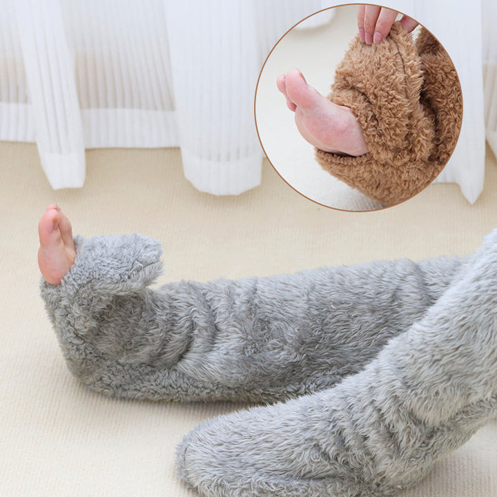Long Fuzzy Leg Warmer Socks, Open-Toe or Footless