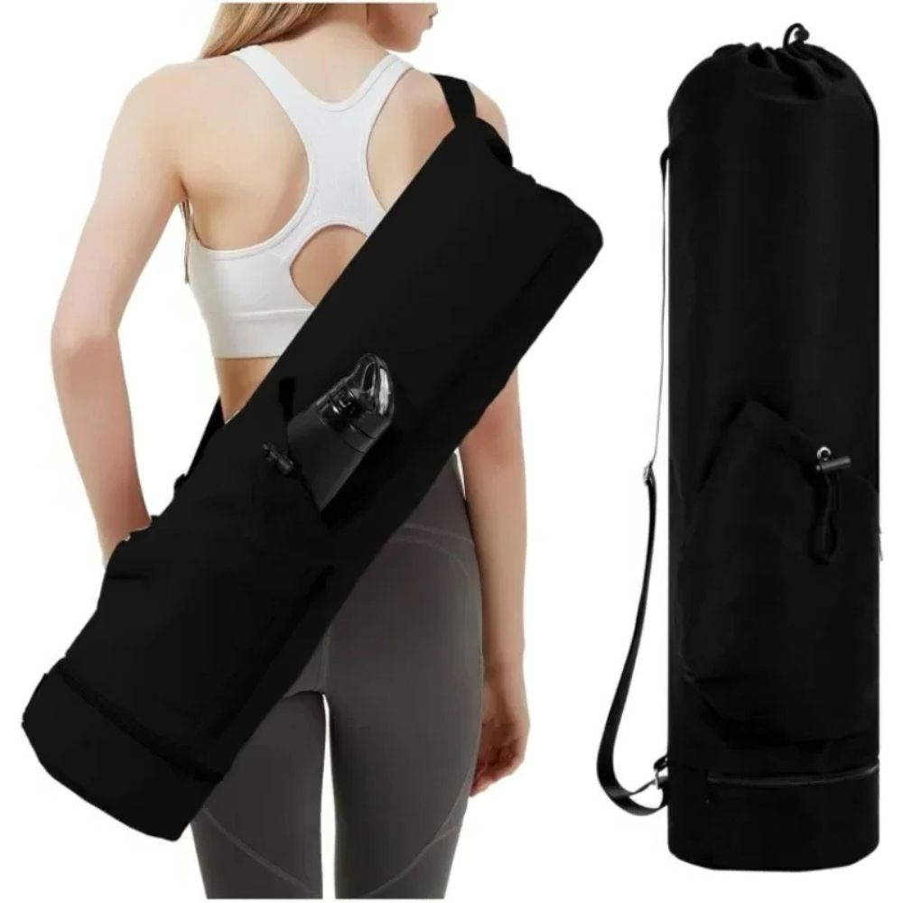 Yoga Mat Carrier Bag with Wet Pocket and Water Bottle Holder