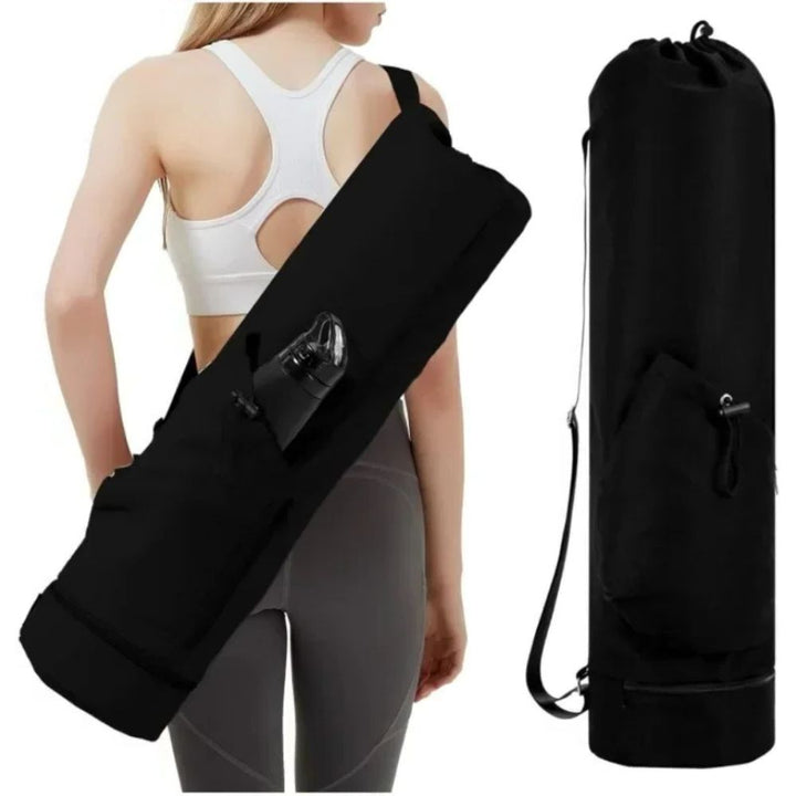 Yoga Mat Carrier Bag with Wet Pocket and Water Bottle Holder