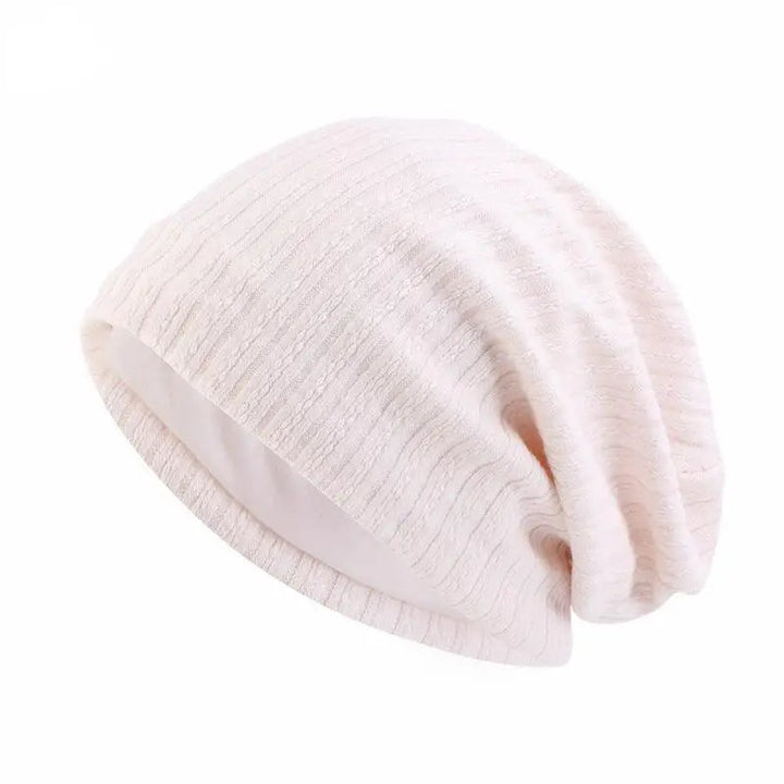 Wheat Pattern Double-Layer Cotton Beanie for Everyday Wear