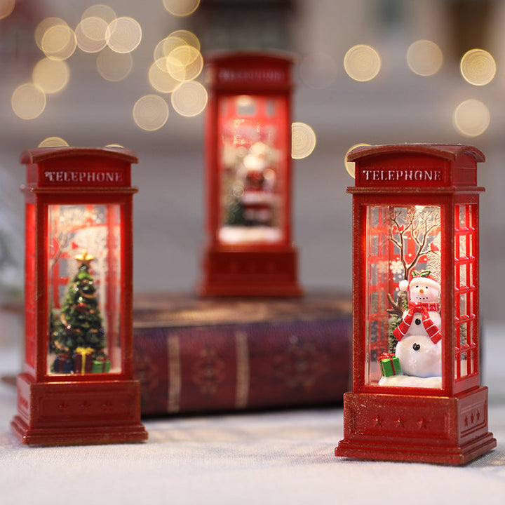 Swirling Glitter Christmas Lantern with Color-Changing LED