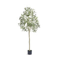 Artificial potted olive tree in living room