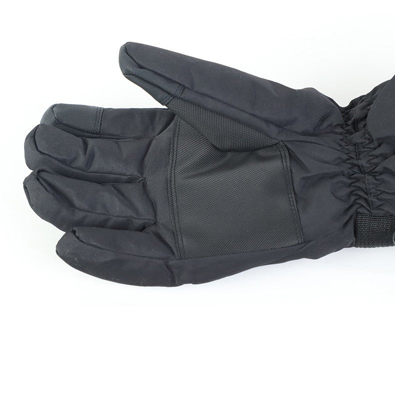 Black heated ski gloves with battery pack