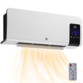 White wall-mounted ceramic heater with LED panel