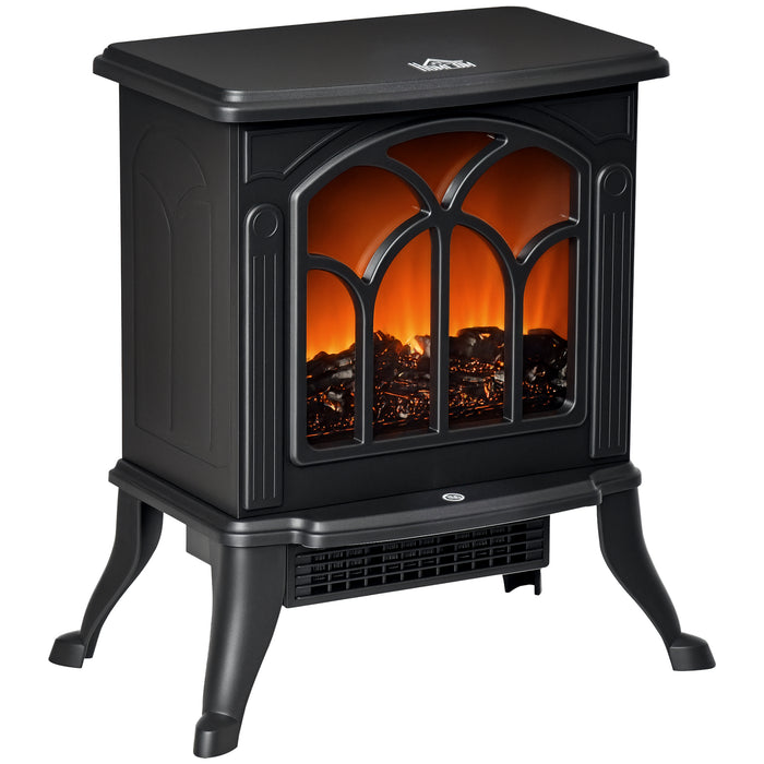 Hendrano Compact Electric Fireplace Stove 1500W with Log Flame Effect