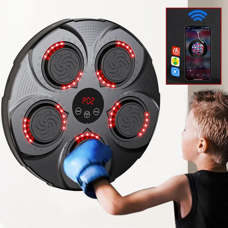 Hendrano™ Wall-Mounted Music Boxing Machine with Bluetooth and Lights