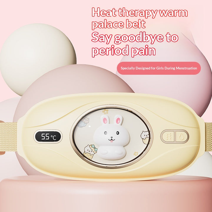 Pink bunny-face warming belt on a waist strap