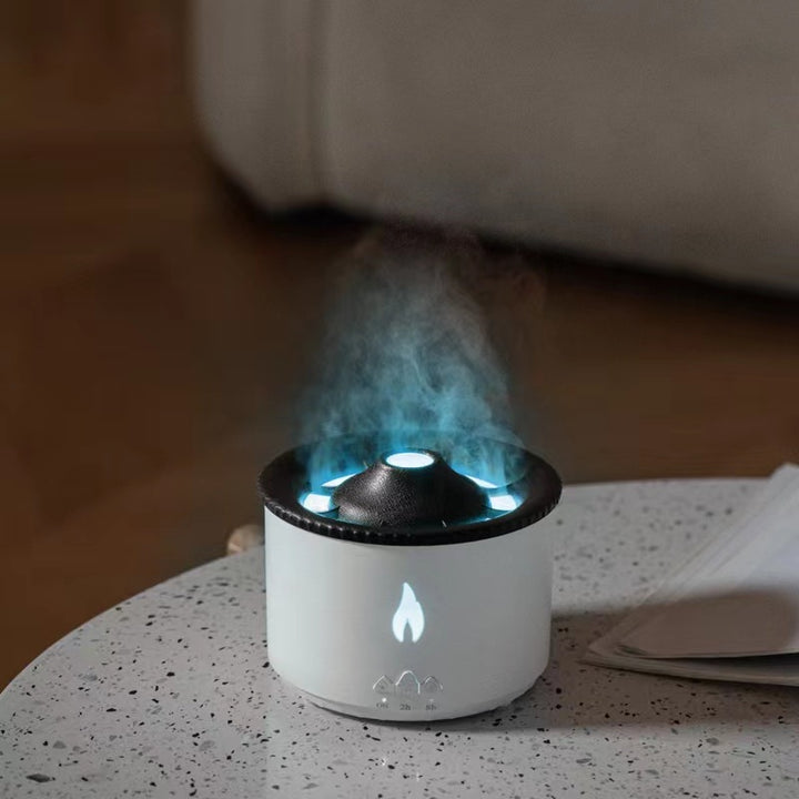 Volcano Flame Diffuser with Jellyfish Mist Rings and Timer