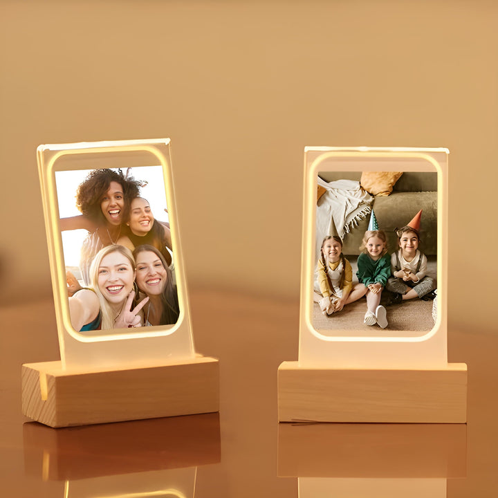 Light-Up Photo Frame with Three Slots for Photos and Tickets