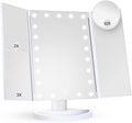 Hendrano™ Tri-Fold LED Makeup Mirror with 10x Magnification and Tray