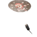USB projector casting Christmas patterns on a ceiling