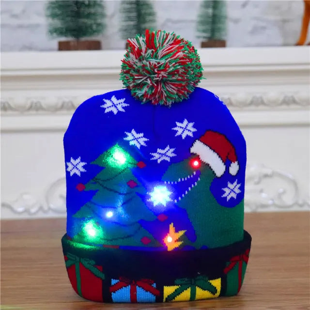 Hendrano™ Light-Up LED Knit Christmas Beanie for Kids &amp; Adults