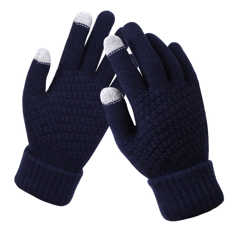 Textured knit touchscreen gloves
