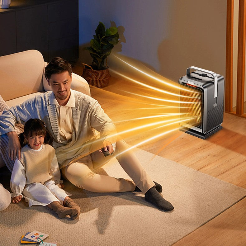 Oscillating ceramic space heater with remote
