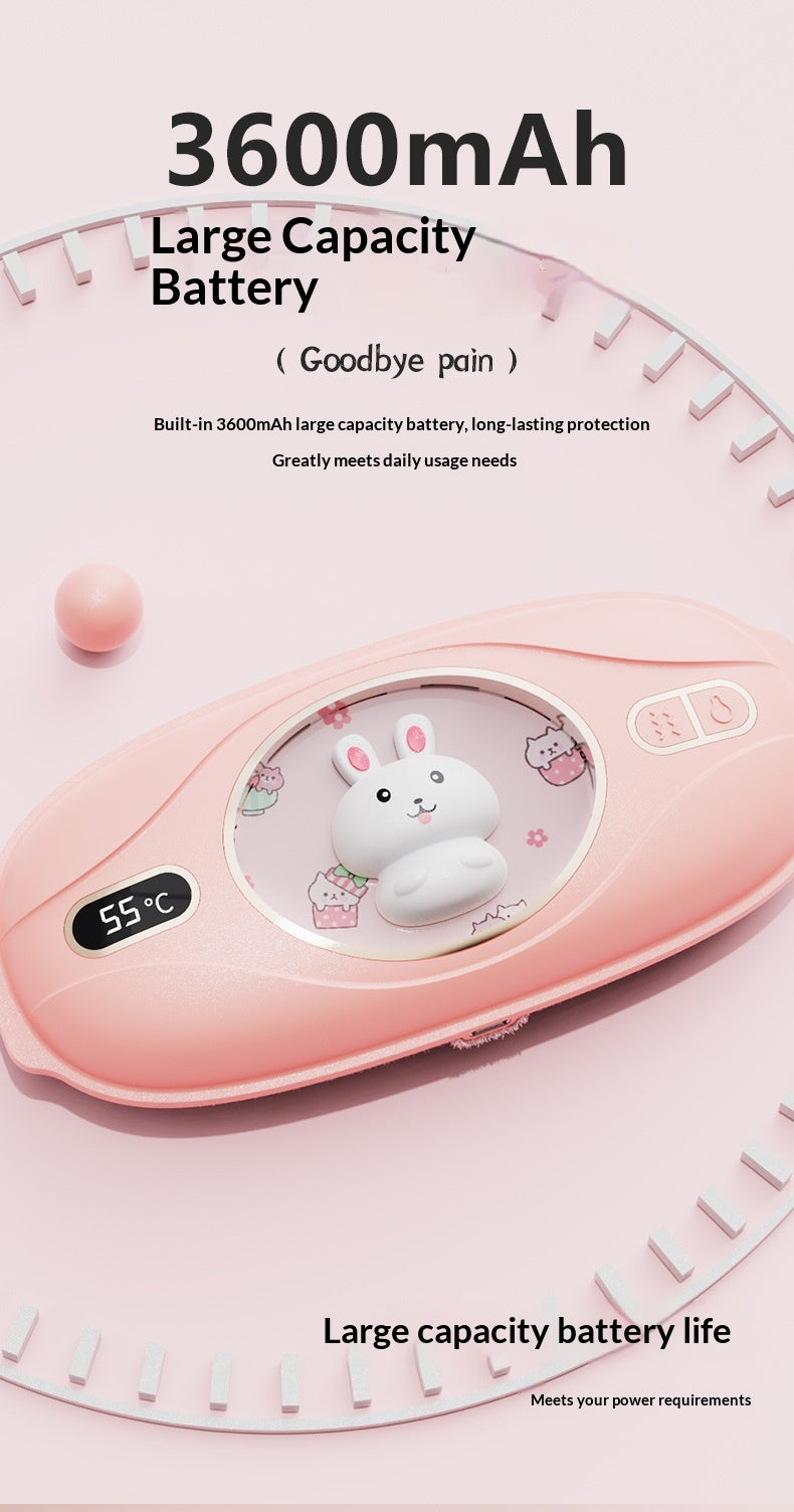 Pink bunny-face warming belt on a waist strap