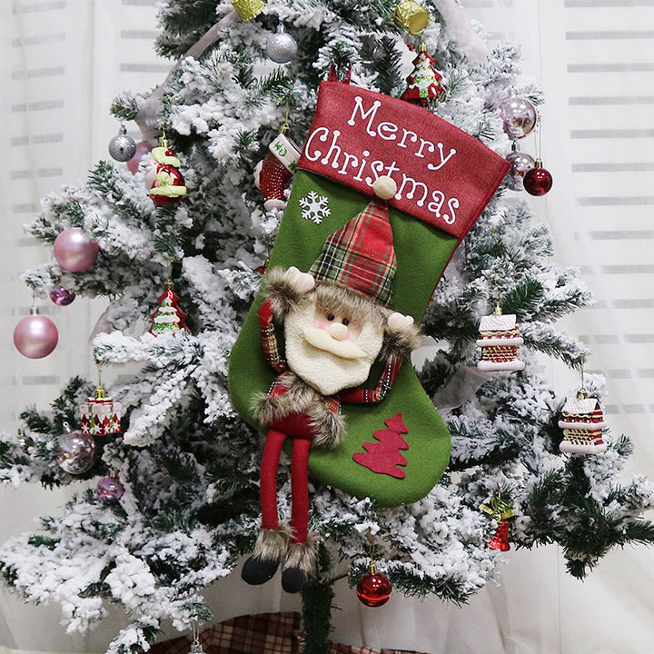 Large Christmas Stocking Tree Ornament in Three Designs