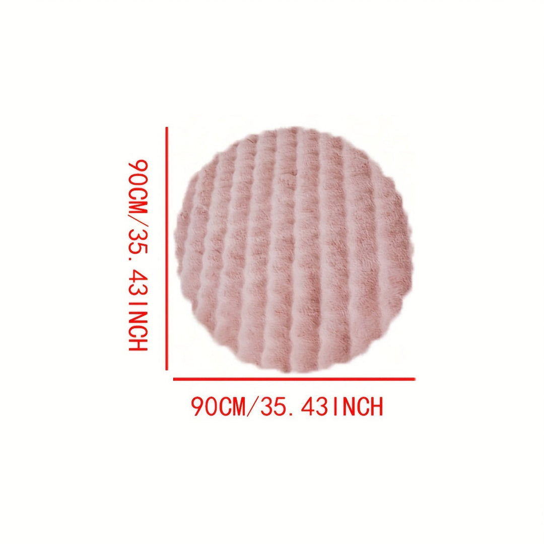 Round Fluffy Bubble Rug in Dense, Soft Fleece for Cozy Rooms