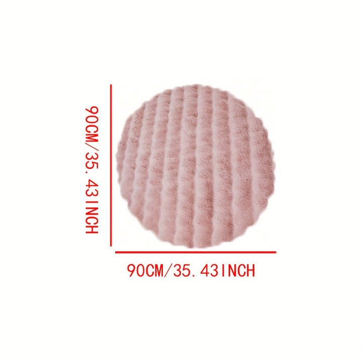 Round Fluffy Bubble Rug in Dense, Soft Fleece for Cozy Rooms