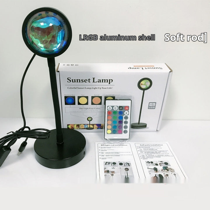 Sunset Projection Lamp with Adjustable Head, Iron Shell Night Light
