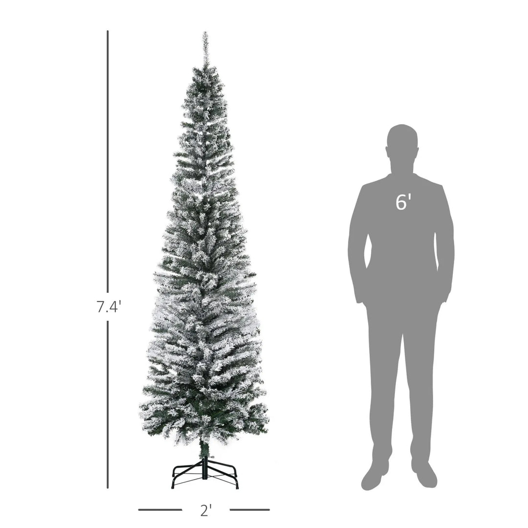 Slim flocked pencil Christmas tree