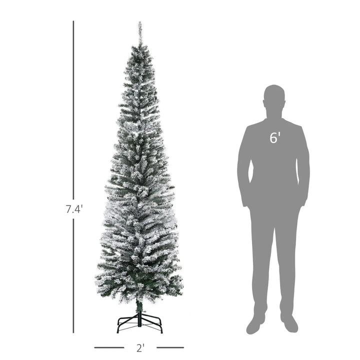 Slim flocked pencil Christmas tree