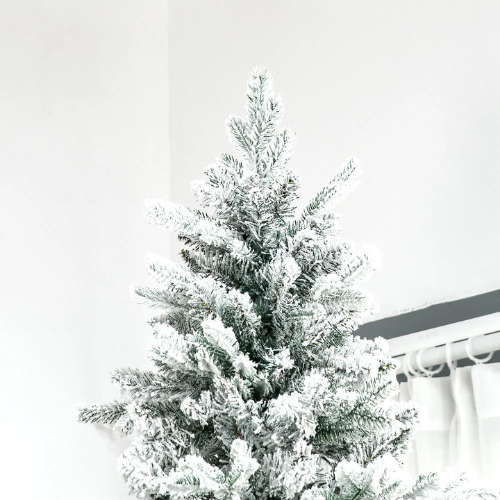 Tall flocked deodar pine Christmas tree