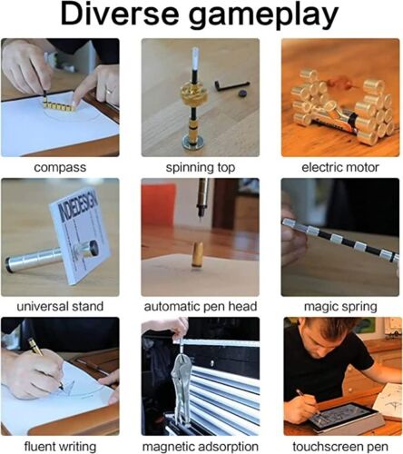 Hendrano™ Magnetic Fidget Pen with Stylus Tip and Build-Your-Own Shapes