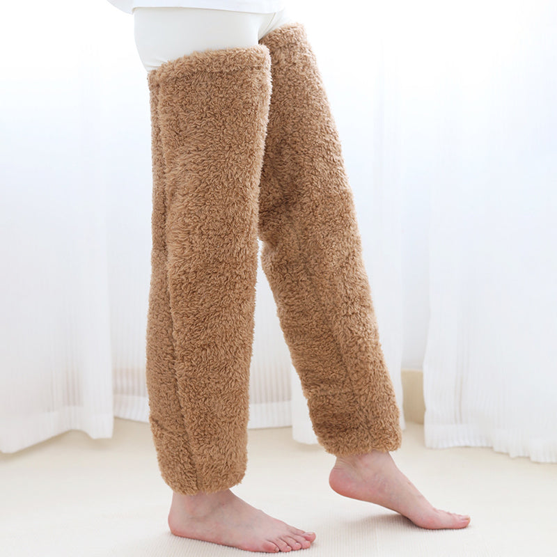Long Fuzzy Leg Warmer Socks, Open-Toe or Footless