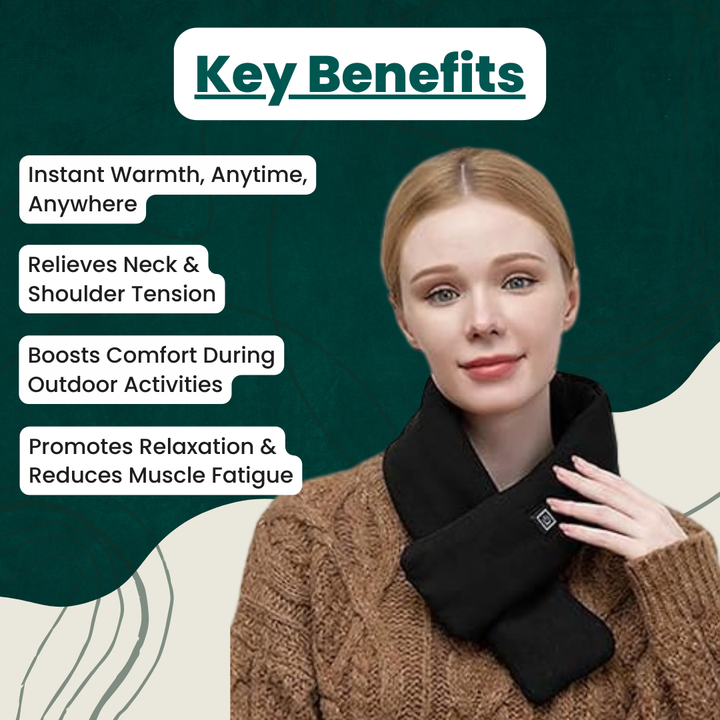 Hendrano™ USB Heated Neck Scarf with Even, Relaxing Warmth