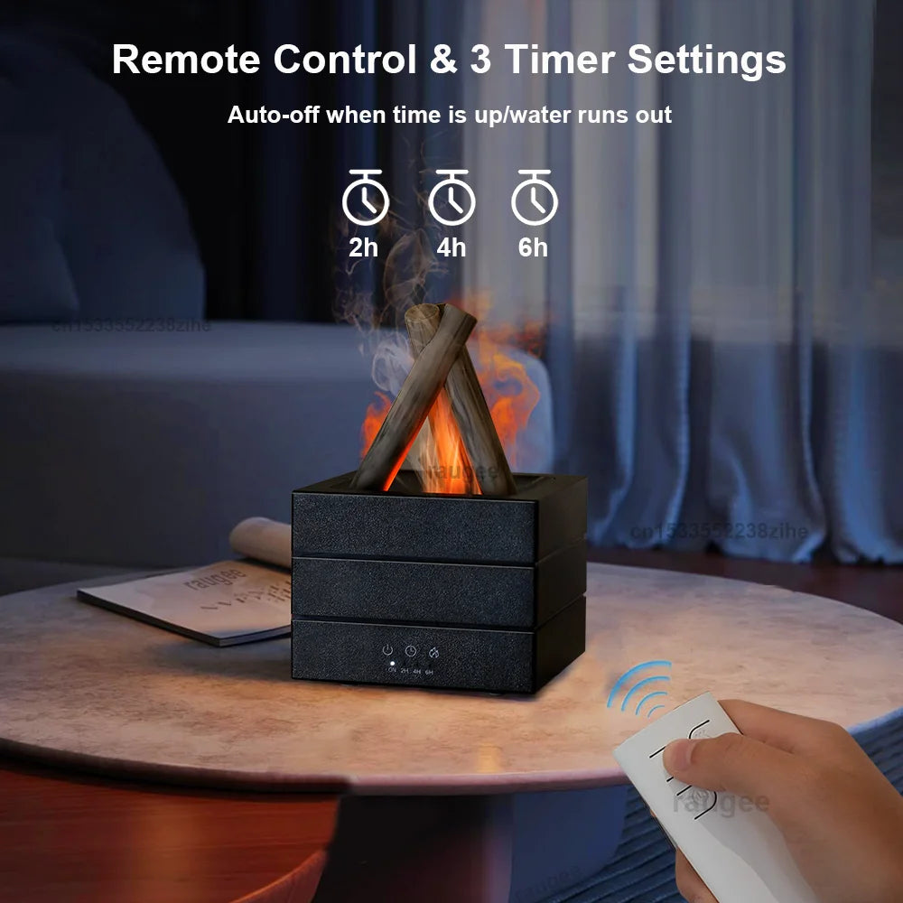 Flame Effect Aroma Diffuser and Humidifier with Remote