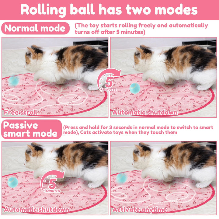 Interactive Cat Hunting Toy with Self-Rolling Smart Ball