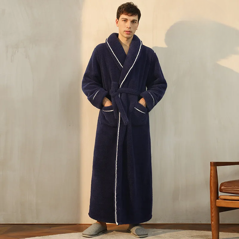 Men’s Flannel Fleece Winter Bathrobe Robe