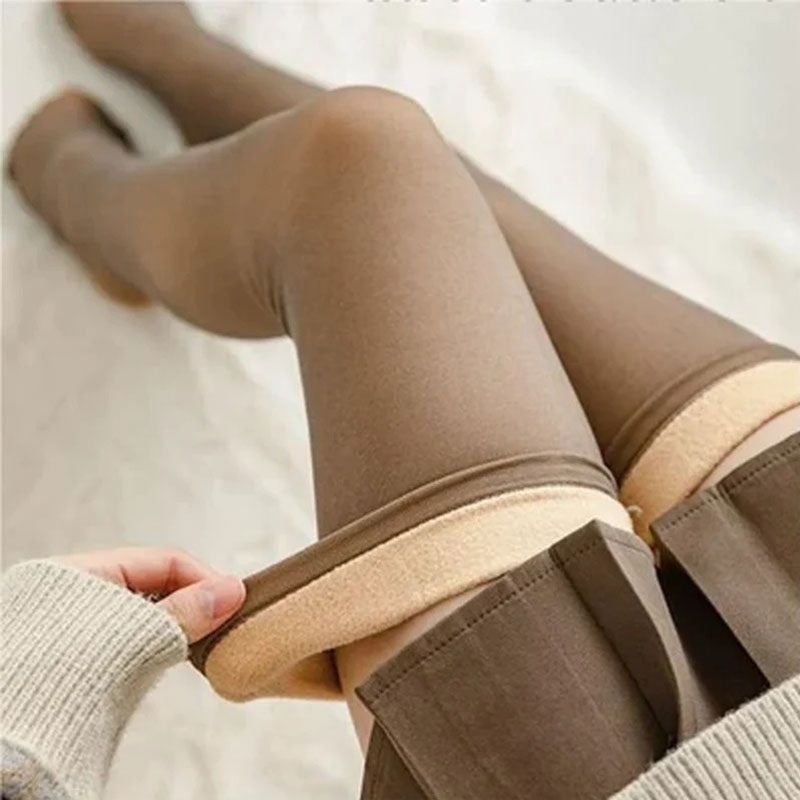 Thick Fleece-Lined Thigh-High Socks That Stay Up