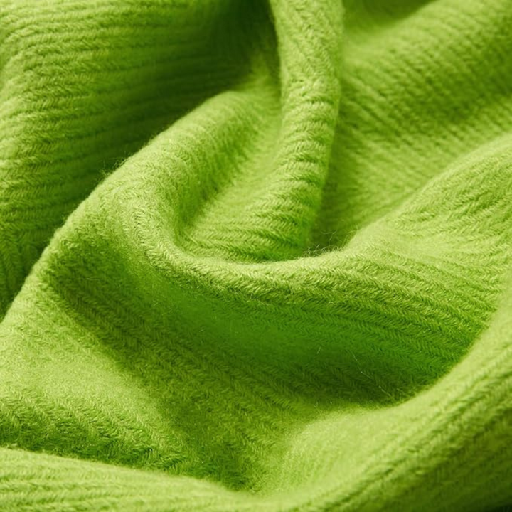 Chunky Knit Throw Blanket with Tassel Edges in Soft Acrylic