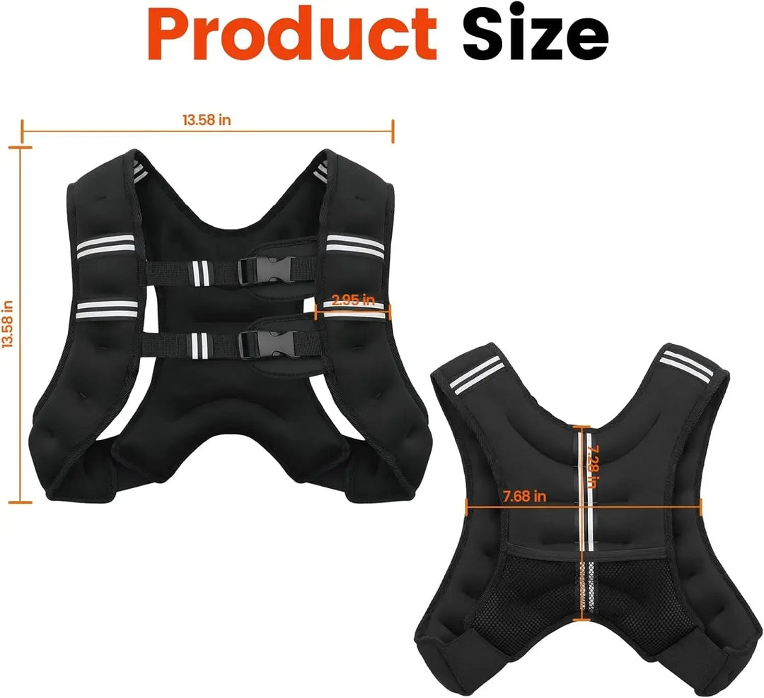 Hendrano™ Adjustable Weighted Vest with Reflective Stripes and Iron Sand