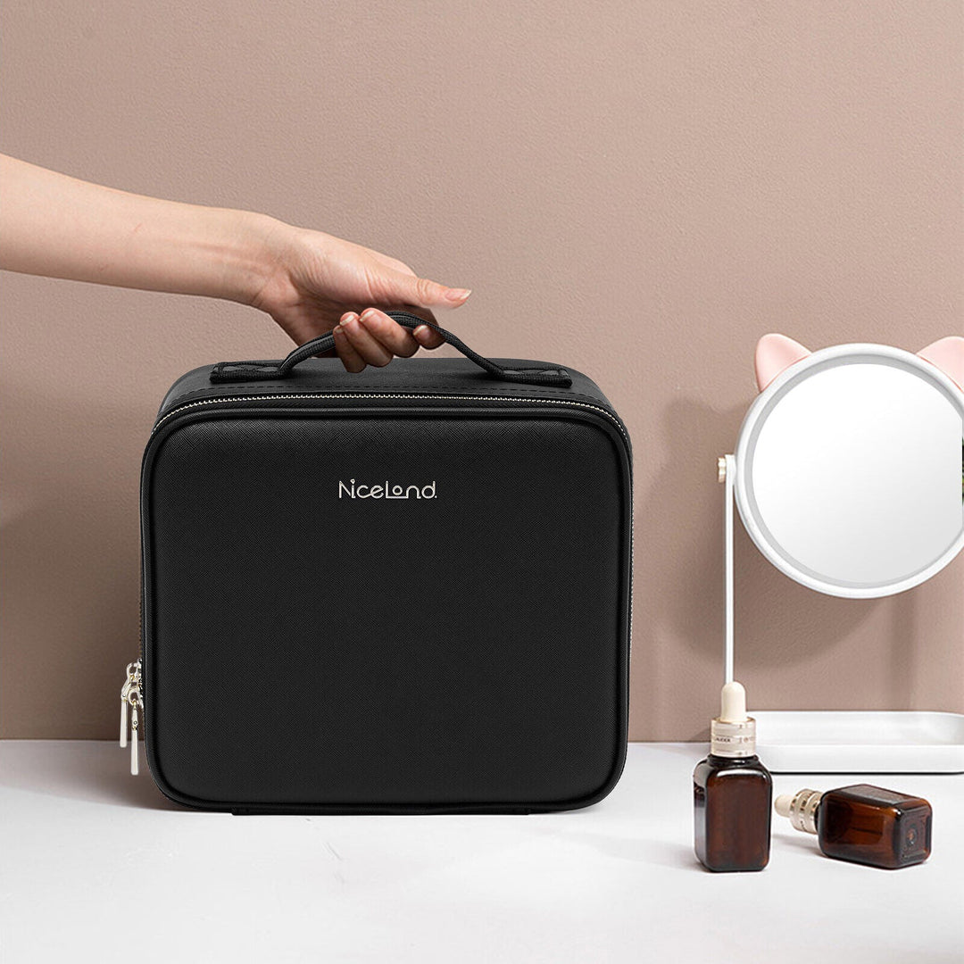Hendrano™ LED Makeup Bag with Built-In Mirror and 3 Light Settings
