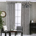 Grey chenille blackout curtain panel