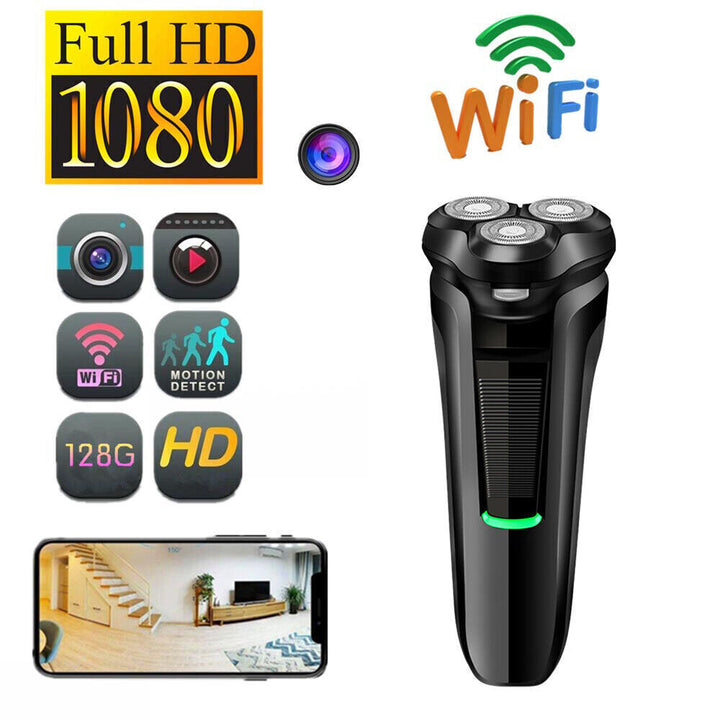 1080p WiFi Mini Camera in Shaver Design with Motion Alerts
