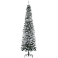 Slim flocked pencil Christmas tree