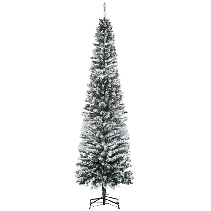 Hendrano 7.5 ft Flocked Slim Christmas Tree with 738 Tips