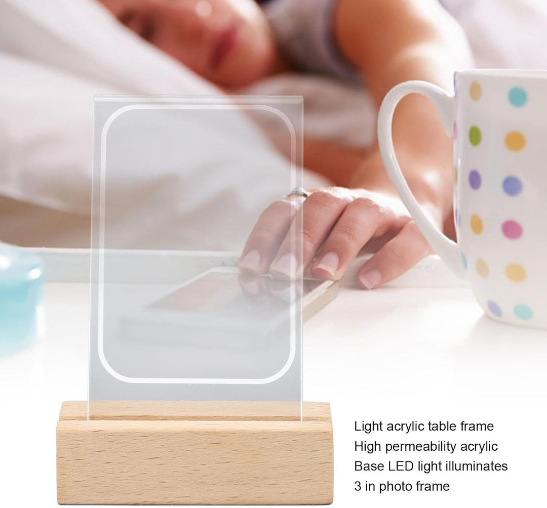 Light-Up Photo Frame with Three Slots for Photos and Tickets
