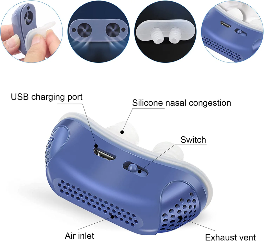 Mini Anti-Snoring Device with Gentle Micro Airflow