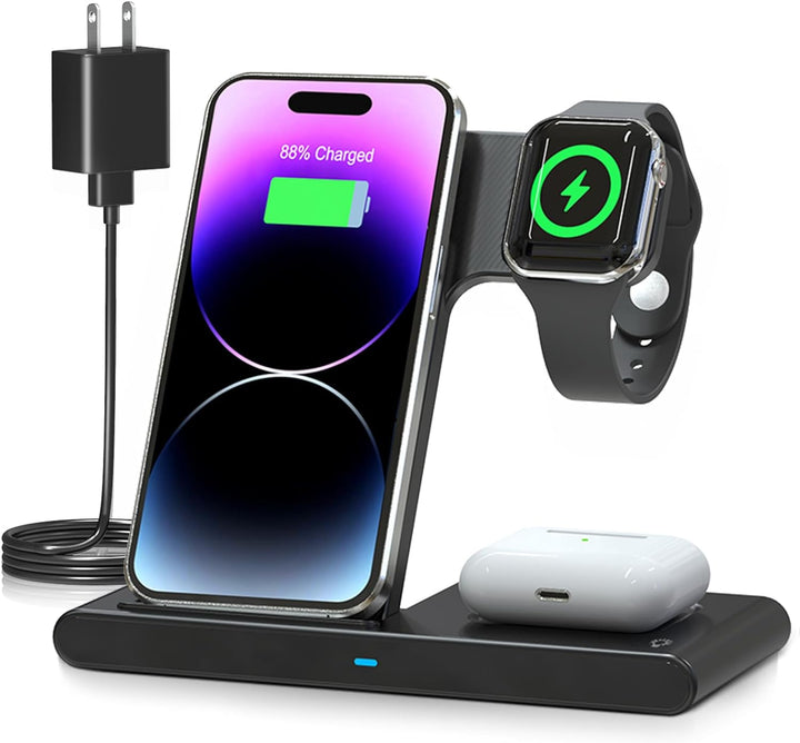 3-in-1 Foldable Wireless Charger for iPhone, Watch and AirPods