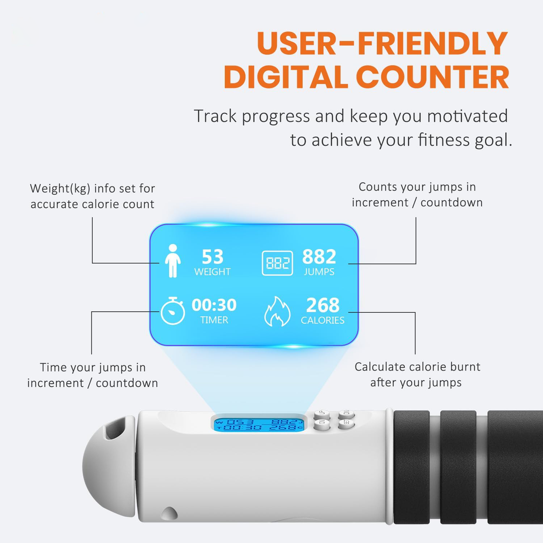 Speed Jump Rope with LED Calorie Counter Display