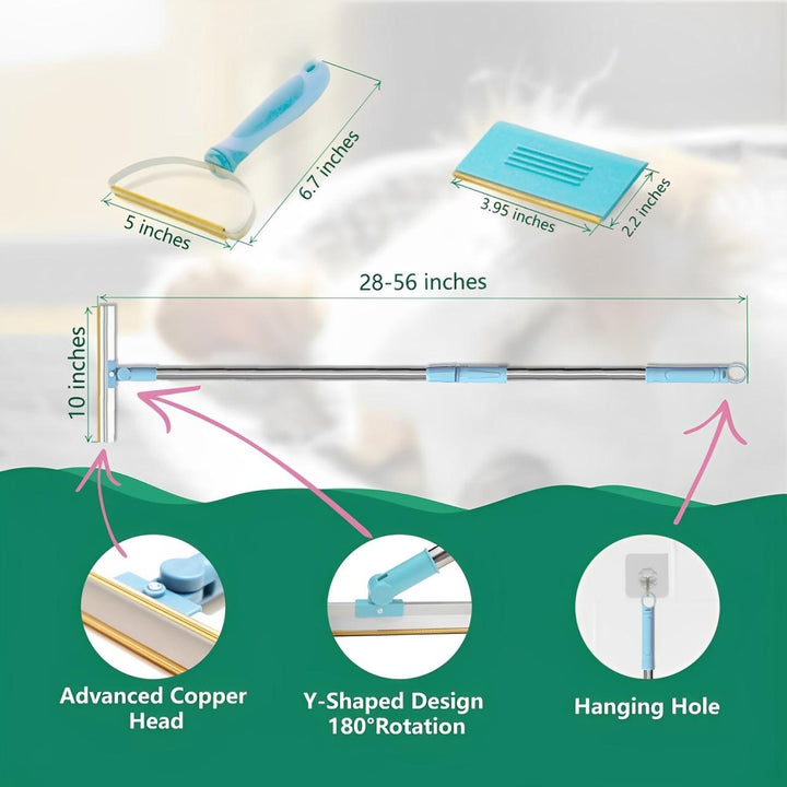3-Piece Pet Hair Remover Set with Extendable Carpet Rake