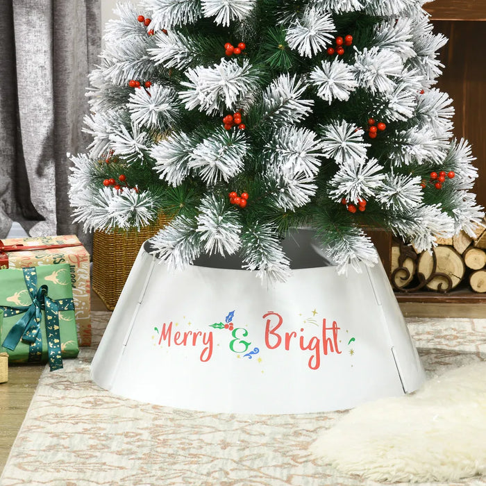 Hendrano Metal Christmas Tree Collar with Merry and Bright Print